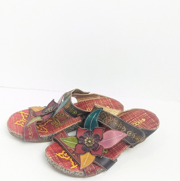 Socofy leather floral sandals - Picture 15 of 16